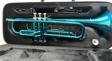 Mendini by Cecilio Mtt-Sb Teal Bb Trumpet Ser J22030750 W/Case 
