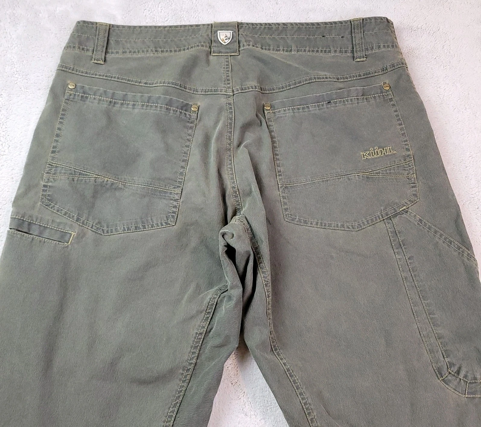 Kuhl Revolvr Pants Mens 36x32 Khaki Vintage Patina Dye Stretch Hiking Outdoor