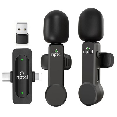 NPTCL Wireless Mini Microphone for iPhone PC, USB Type C Lavalier Lapel Mic
