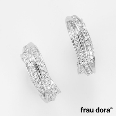 Cartier Trinity Ohrringe mit Brillanten 750/- 18 Karat Weißgold