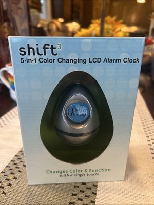 Shift 5 in 1 Color Changing LCD Clock Single Touch Clock Alarm Timer Date Temp.