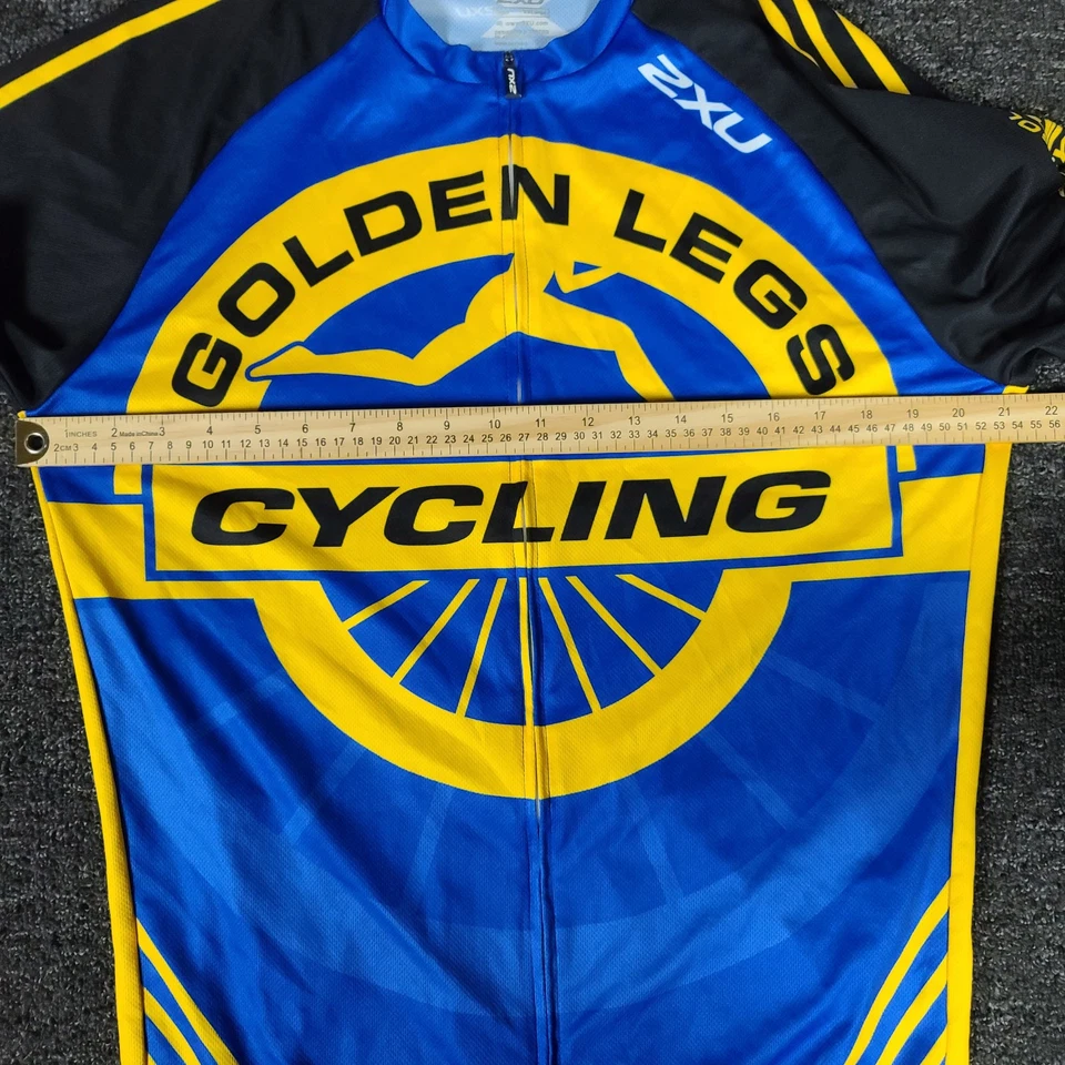 Camiseta deportiva de ciclismo 2XU para hombre 2XL cremallera completa cuello falso piernas doradas desafío ciclismo Foto 4 de 4