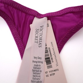 3 Victoria's Secret Very Sexy Satin Logo Shine Strap Thong Panty LOT XS M L