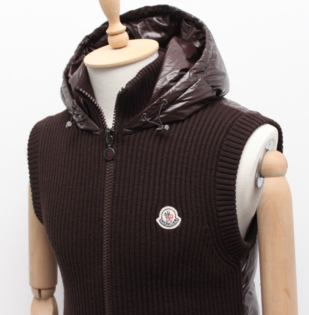 Authentic Men's MONCLER Maglione Tricot Gilet Wool Knit Down Vest