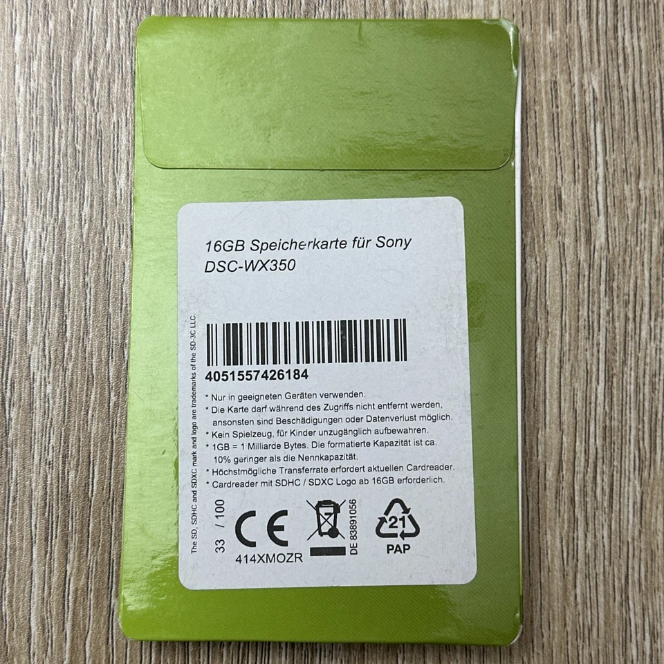 16GB SD Memory Card Digital Camera Photo DataStore Card DSP Universal Compatible - Image 3 of 4