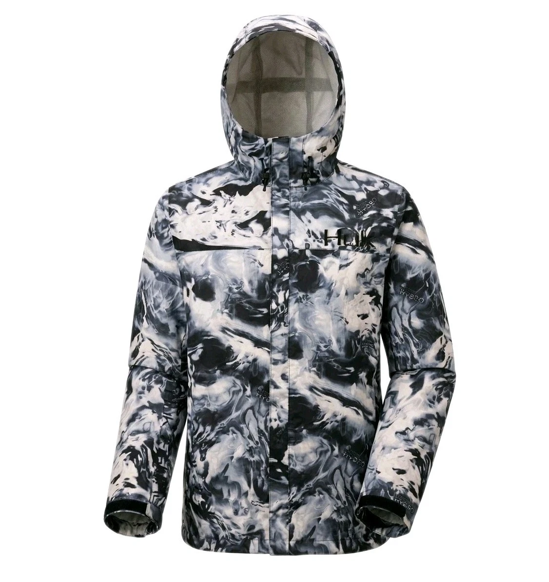 HUK Hydro Fishing Jacket Men's Medium Water Camo Performance Lightweight Shell