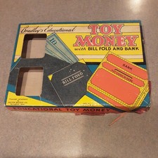 Vintage 1936 MILTON BRADLEY'S EDUCATIONAL TOY MONEY AND BANK