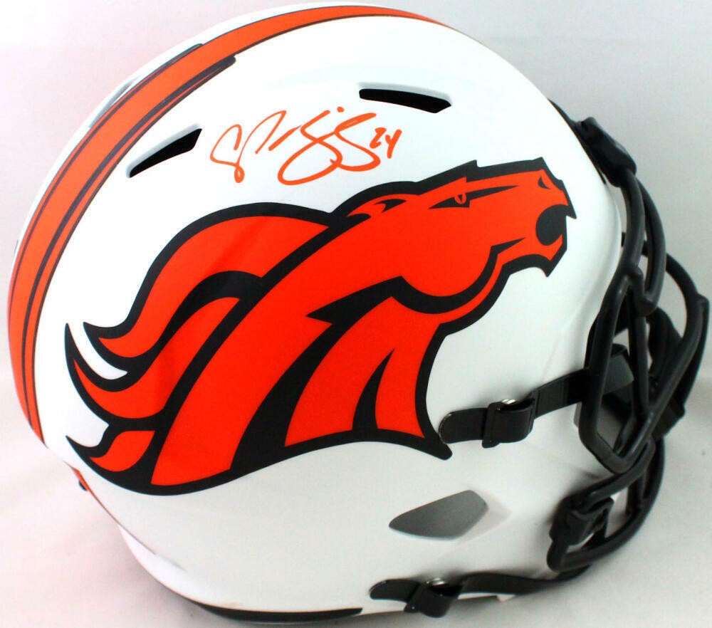 Champ Bailey Autographed Signed Denver Broncos F/S Lunar Speed Helmet- Beckett W*Orange 