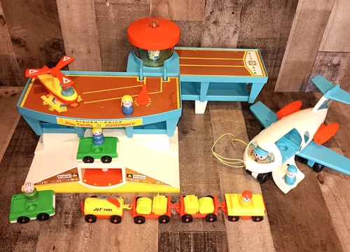 Vintage Fisher Price Play Family Airport 1972 Complete No Box #996 Please Read