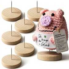 6 Set Crochet Stand: Mini Wooden Metal Stands for Crochet Doll Animal Action ...