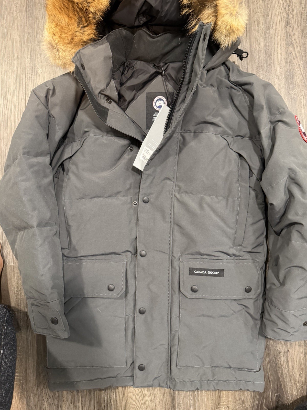 Canada Goose Mens Emory Parka Gray Small S Fur NWT Jacket Authentic 2580MA image 5
