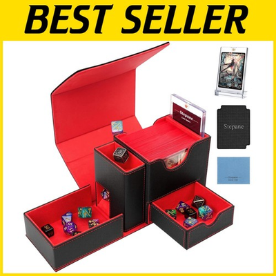 #ad MTG Commander Deck Box w Display Window amp; Dice Tray $43.59