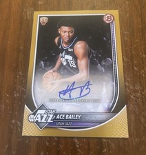 Ace Bailey 2025-26 Bowman Gold Rookie Auto /50. Jazz. RVA-AB