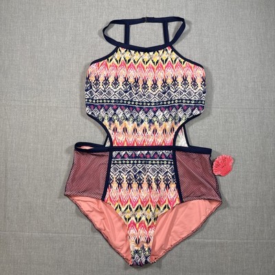 Coral Tropics Swimsuit Size 3X pink floral one-piece NEW 4033SWX Apollo SWIM