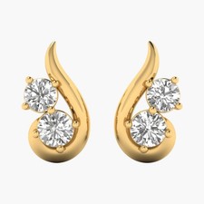 0.54 CT Round E VS1 Lab Created Diamond 14kt Yellow Gold Stud Earrings