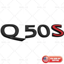 Gloss Black Red For Q50S Q 50S Sport Rear Trunk Letter Badge Emblem Nameplate