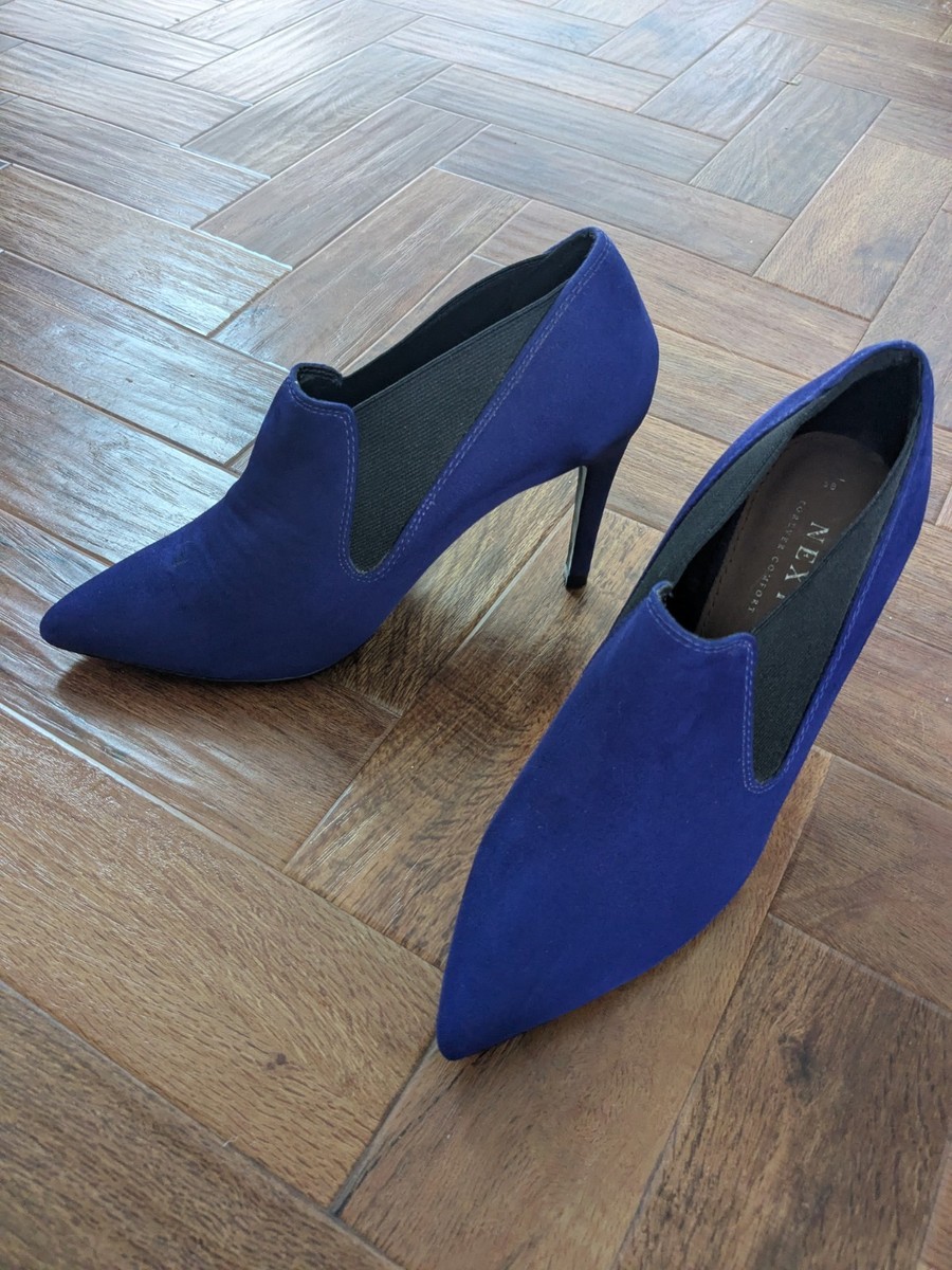NEW Next Blue-Purple High Ankle Shoes Heels Boots Sz UK