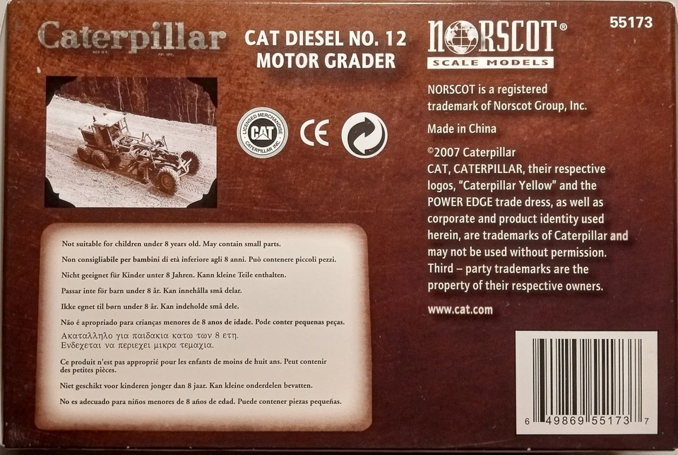 Norscot #55173 Caterpillar Cat Diesel Number 12 Motor Grader Factory Sealed HO - Image 4 of 4