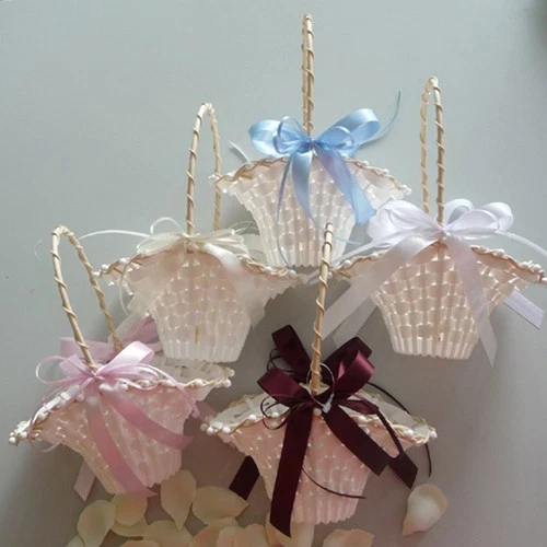 Flower Girl Basket With/Without Ribbons Wedding