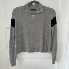 Brandy Melville Heather Gray Quarter Zip Up Sweater Women S/M Casual Cozy