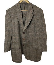 Harris Tweed x Barutti Wool Blazer Sport Coat Elbow Patches Hunting Sz 48  READ