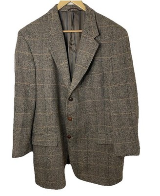 Harris Tweed x Barutti Wool Blazer Sport Coat Elbow Patches Hunting Sz 48 ~ READ