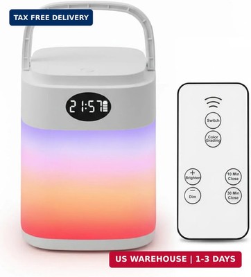 YHW RGB Touch Table Lamp, Dimmable Small RGB Bedside Bed Lamp for Bedroom, Cordl
