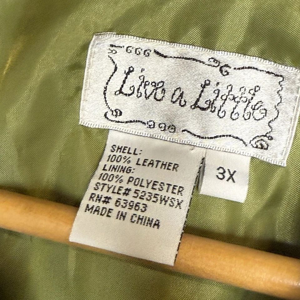 Chaqueta de gamuza verde lima Live A Little para mujer 3X Foto 4 de 4