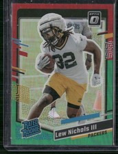 2023 Donruss #335 Lew Nichols III Optic Rated Rookie Preview Red & Green Prizm