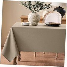 Faux Linen Tablecloths for Rectangle Tables, 52" x 70" Rectangular Khaki