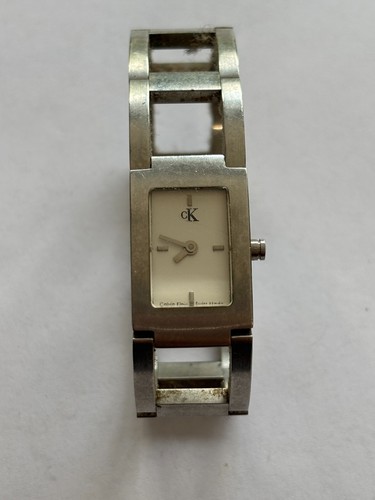 Calvin Klein - Silver metal ladies square wristwatch - Untested