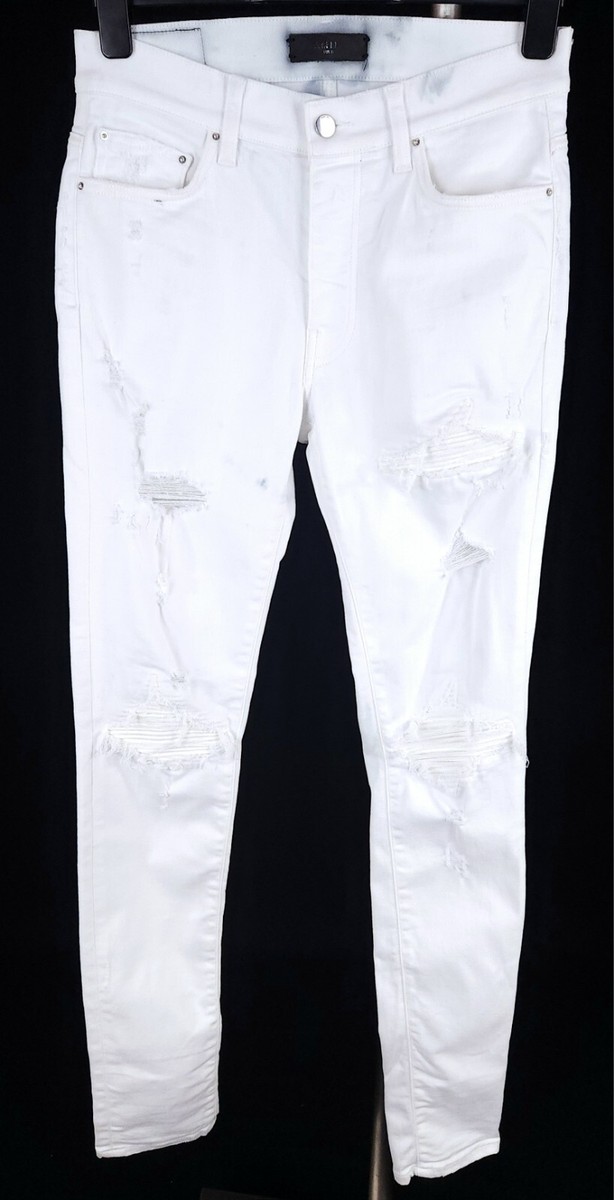 パンツ amiri mx1 jeans white 31 Amiri MX1 Jeans 31 IT 47 S Mens White Skinny Stretch