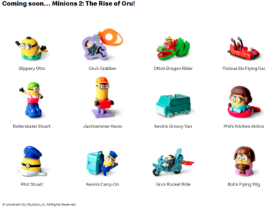 McDonald's Happy Meal Toy 2022 Minions 2 'The Rise of Gru' - Pick