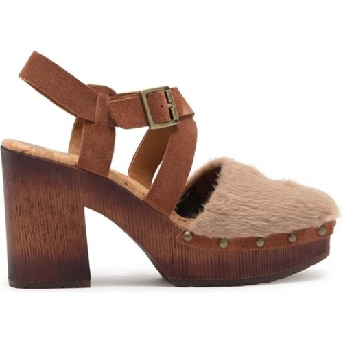 KORKS Wendy Faux Fur Taupe Rust Brown Clog Heels Size 10 NWT - Picture 3 of 5