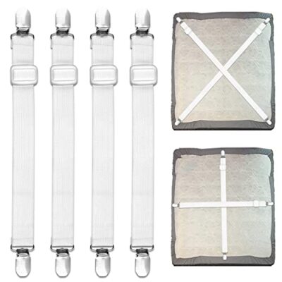 Bettlakenclips, 55 cm-250 cm verstellbare Bettlakengurte, verbesserter Gummizug