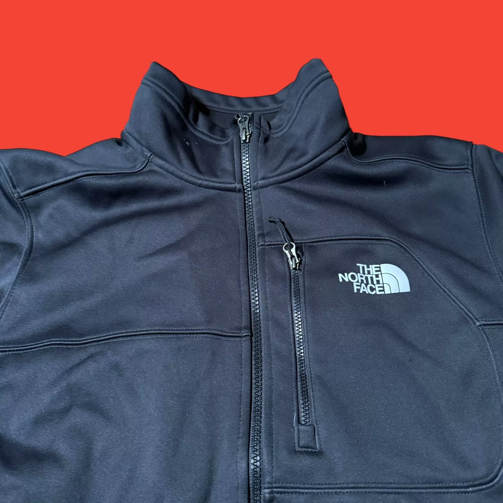 north-face zip up softshell windwall jacket
