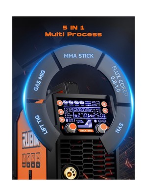 RUBIK MIG 250A Welder Machine - 110V/220V Dual Voltage, 5-in-1 MIG/Stick/Lift TIG, Gas & Gasless, For Aluminum & Steel - View #11