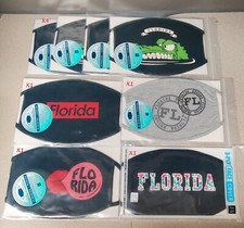 Lot of 8 Florida Face Masks, Adjustable and Reusable, 5 Different Styles