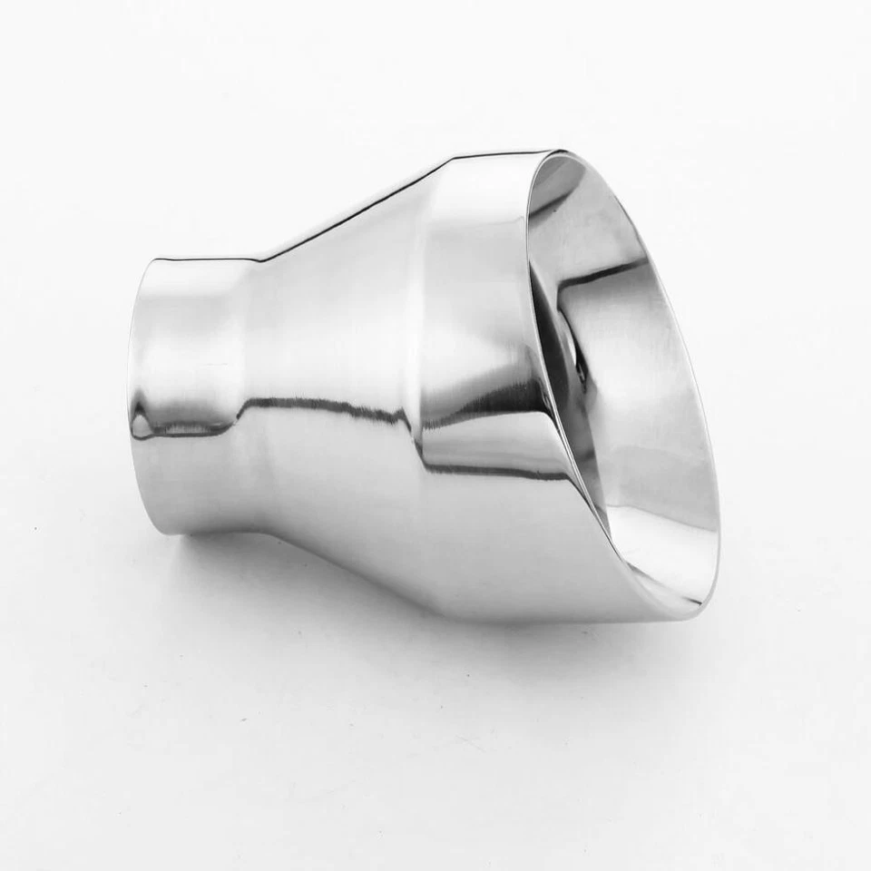2.25 Inlet Dual Wall 4" Outlet 4.5" Long Stainless Steel Exhaust Tip Angle Cut - Image 4 of 4