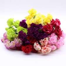 Carnations Artificial Silk Flowers Wedding Bouquet Crafts Decor Fake Faux Flower