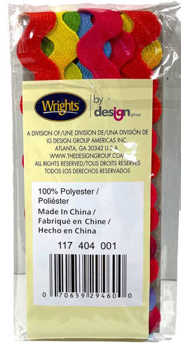 Wrights Jumbo Rick Rack by Wights 2.5 Yds .625 in Wide Jumbo Rick Rack Rainbow - Picture 2 of 3