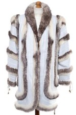 Mink Fur Jacket ivory luxurious SAGA MINK UK 14 16 US 12 14 EU 40 46 L XL MINT
