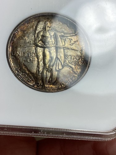 1926-S NGC MS66 Oregon Commemorative Silver Half Dollar Fatty Holo Lovely Toner - Picture 3 of 8