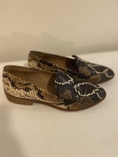Madewell The Frances Loafer Women  s Sz 6 Leather Snakeskin Shoes Excellent Cond