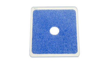 Rechteckfilter Größe P 84 mm blau mittig Punkt klar passend für Cokin P