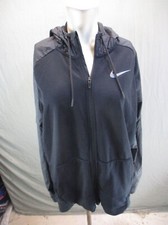 Nike Dri-Fit Size L Mens Black Full Zip Drawstring Pockets Athletic Jacket 1Bl2