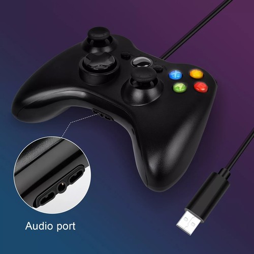 UK Brandneu Xbox 360 Controller USB Kabelgebunden Gamepad für Microsoft Xbox 360/PC - Bild 5 von 30