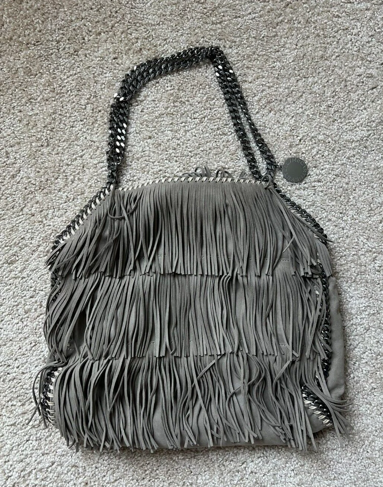 Bolso de Mano Stella McCartney Taupe Falabella Peludo con Flecos en Niveles Cartera Vegana Foto 2 de 4