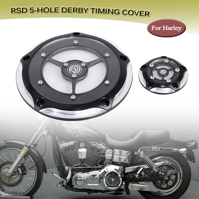 Cyreedom Transparent Motorcycle Derby Cover Timer Cover For Harley Big Twin Cam Touring Electra Glide Road King Dyna Softail Heritage Fatboy 1999-2013 (Chrome