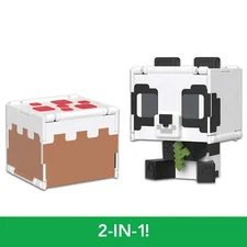 Minecraft Flippin’ Figs 2-in-1 Fidget Play PANDA + CAKE 3.75-in Scale Figure